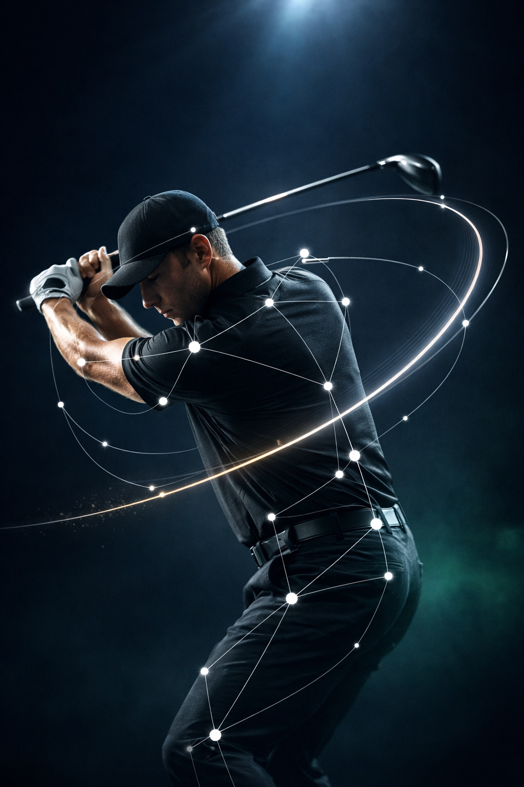 SwingFitAI motion capture technology tracking 30,000 data points during a golf swing for AI-powered club fitting